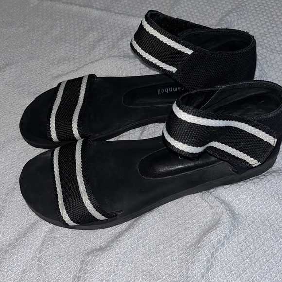 NEW JEFFREY CAMPBELL WOMENS Size 7 GAME TIME SANDALS CANVAS WITH RUBBER SOLE - Picture 9 of 11